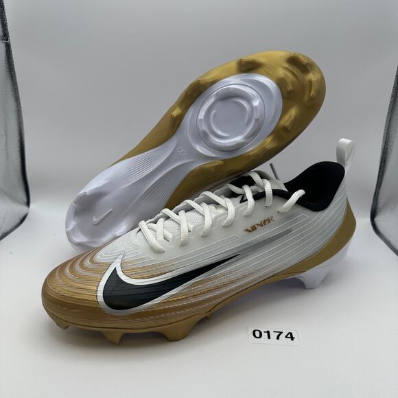 NIKE Men\'s 12 Vapor Speed 3 White/Gold Football Cleats FB3303-103 main image 4